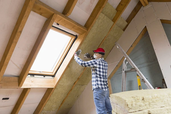Pose d'isolation thermique performante dans les combles d'une habitation